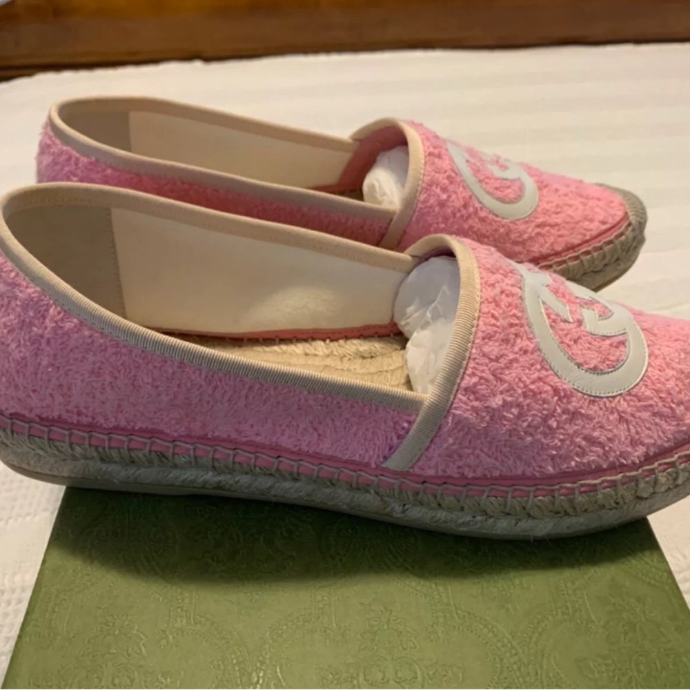 Gucci Interlocking G Terry Cloth Espadrilles EU39 US8.5 Pink; Full inclusion - Picture 9 of 16